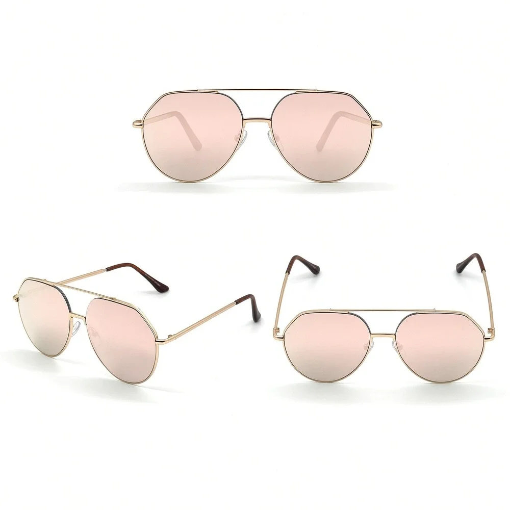 Mens  Festival, Luxury, Streetwear Gold Pink Reflective Sunglasses Hip Hop Fancy